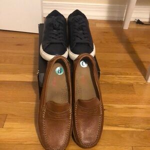 Men's Brown Leather Loafers rockport & alfano navy sneaker size 7.5